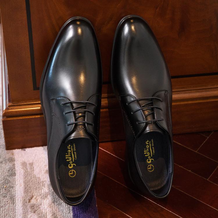 金利来 镇店爆款 牛皮德比鞋男商务休闲鞋英伦正装鞋压花纹婚庆男士皮鞋