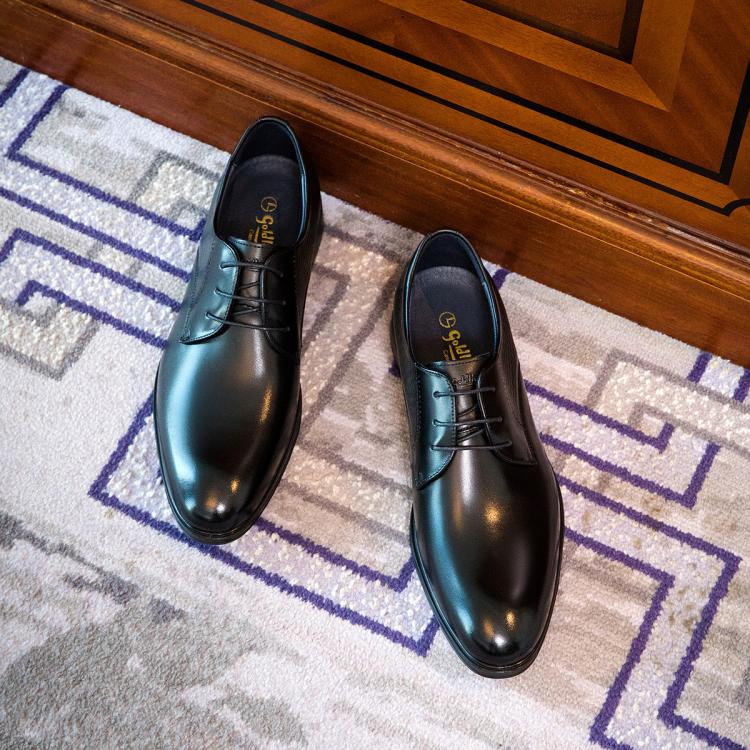 金利来 镇店爆款 牛皮德比鞋男商务休闲鞋英伦正装鞋压花纹婚庆男士皮鞋