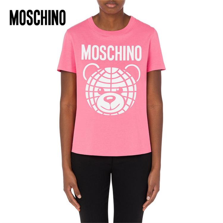 Moschino/莫斯奇诺  女士泰迪熊平纹针织T恤