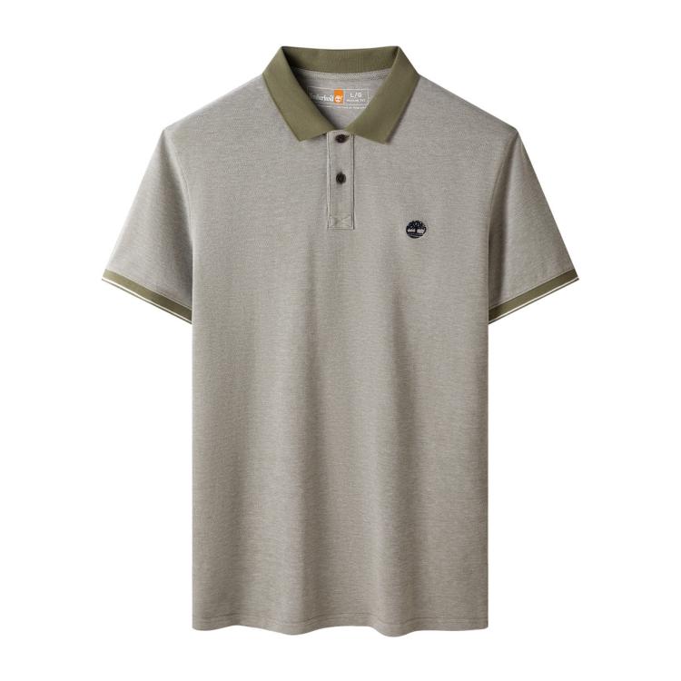 Timberland 24春夏新款男式短袖t恤polo衫 In Gray