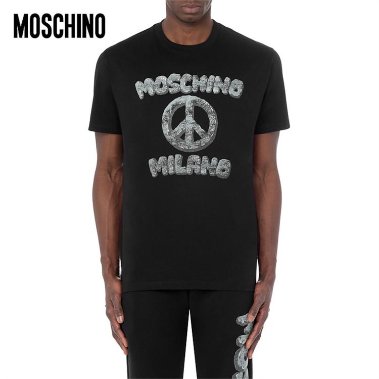 Moschino /莫斯奇诺   男士 摩登原始人联名t恤 In Black