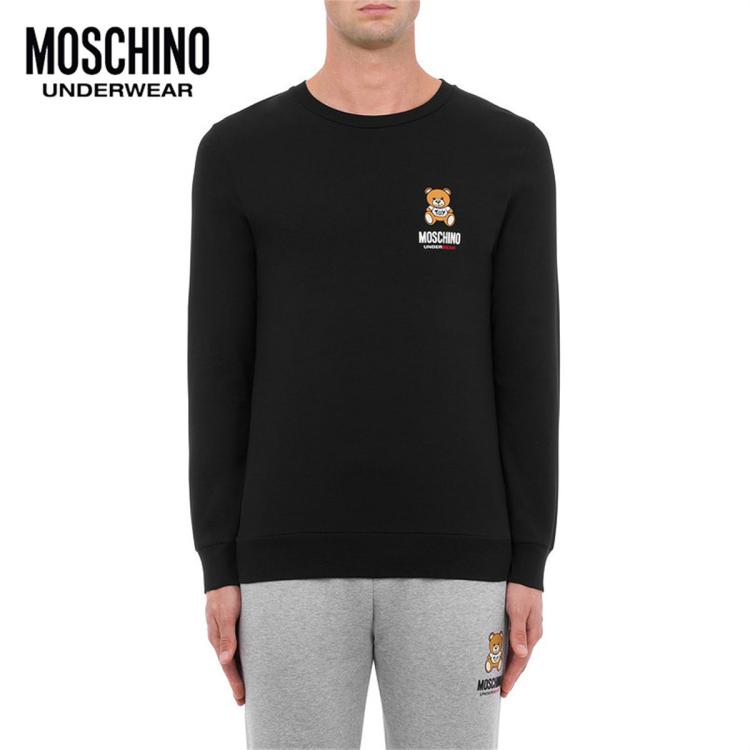 Moschino Underwear/莫斯奇诺 男士泰迪熊t恤 In Black