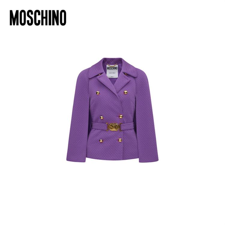 Moschino /莫斯奇诺  女士双笑脸短款外套 In Purple