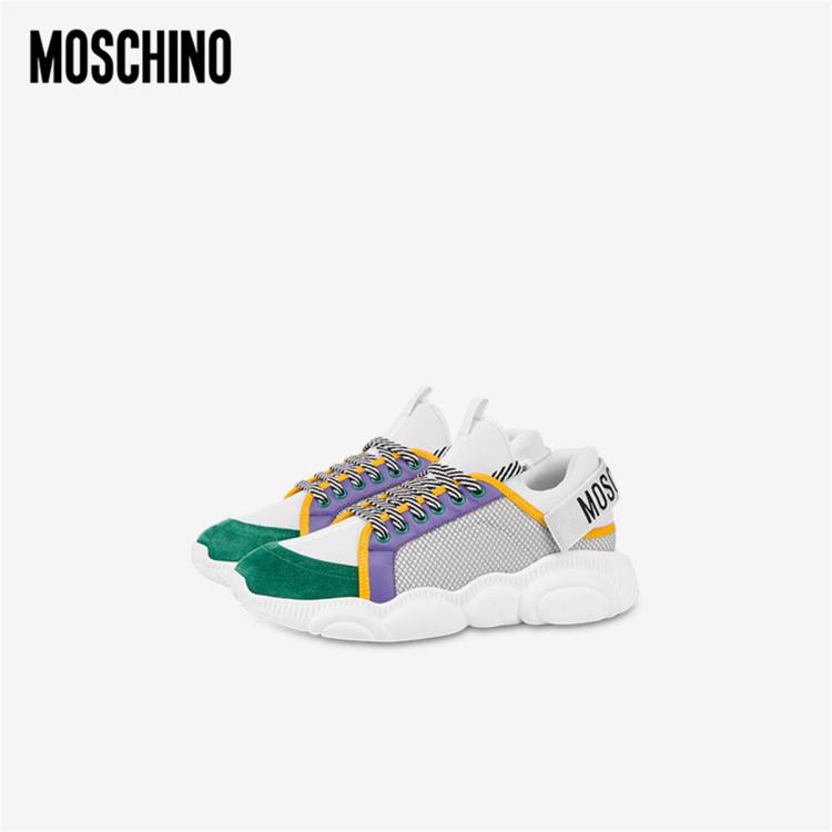 Moschino /莫斯奇诺  男士logo Tape泰迪运动鞋 In Green