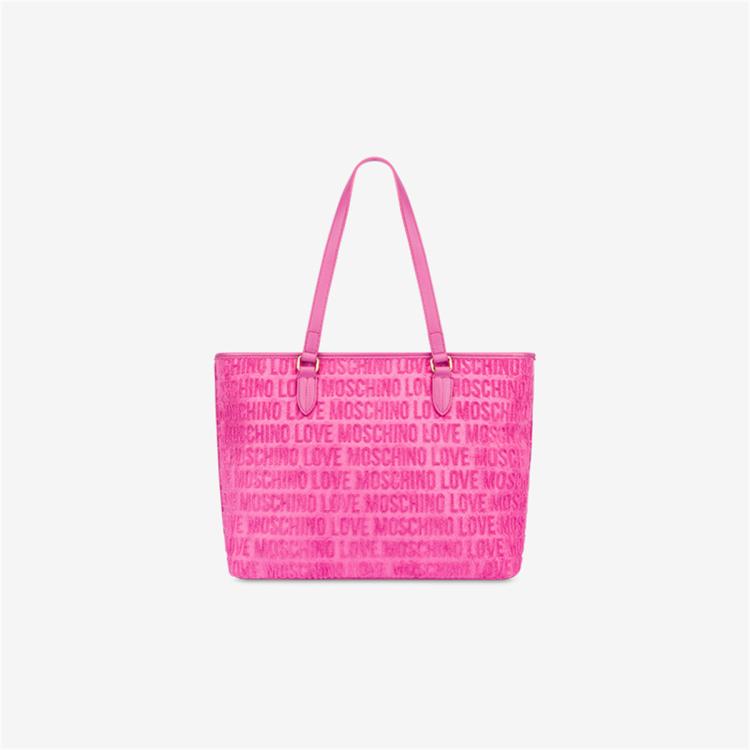 Moschino Love 女士全幅字母logo单肩包托特包 In Pink