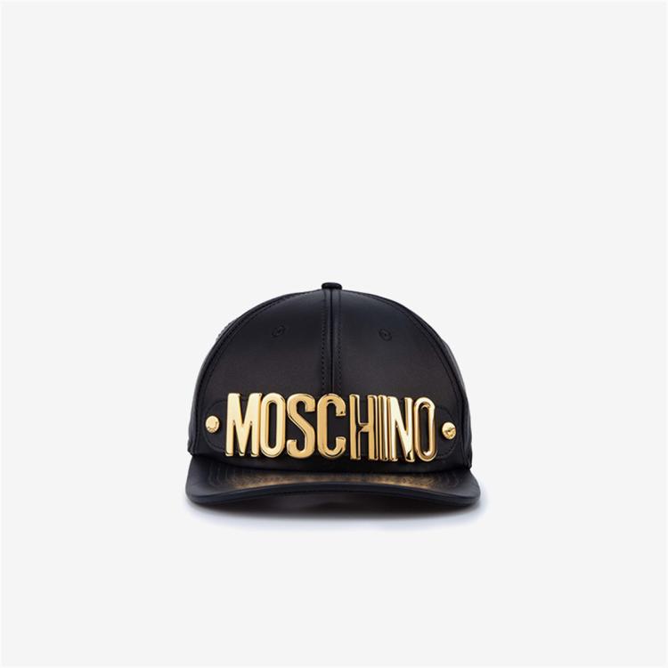 Moschino 男士letteringlogo纳帕帽 In Black