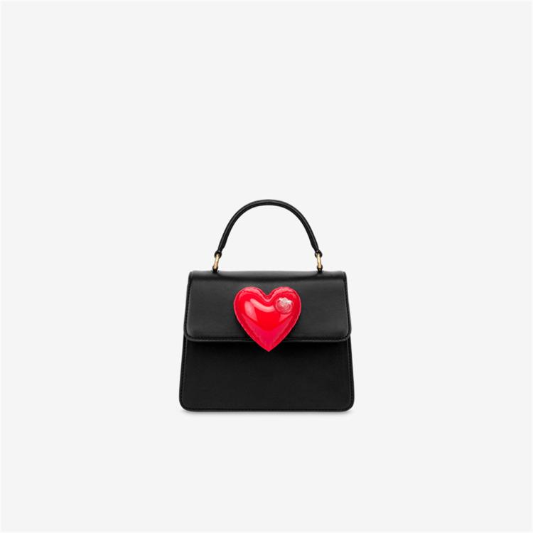 Moschino /莫斯奇诺  女士inflatable Heart小牛皮手袋 In Black
