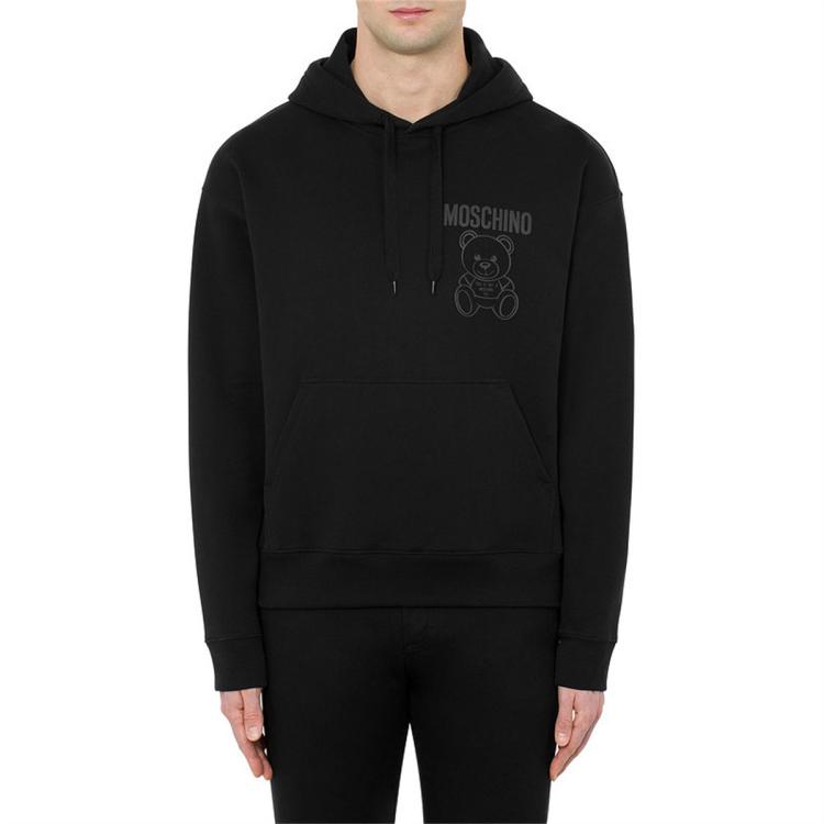 Moschino Teddy Bear-print Cotton Hoodie In Black