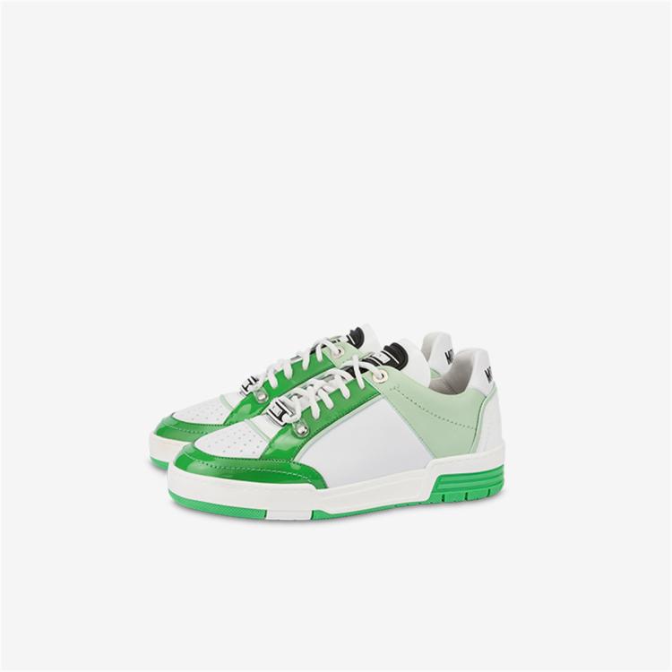 Moschino /莫斯奇诺 女士拼色板鞋运动鞋 In Green