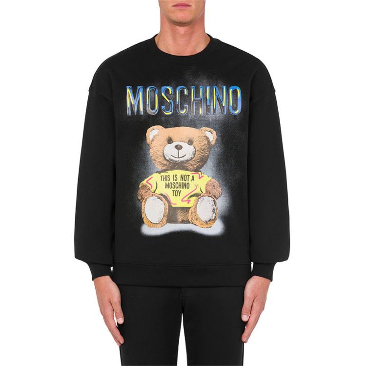 Moschino /莫斯奇诺 男士 Teddy Bear棉质绒衫 In Black