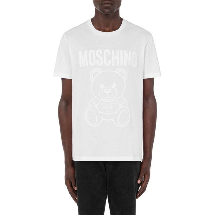 Moschino /莫斯奇诺  男士泰迪熊棉质平纹针织t恤 In White
