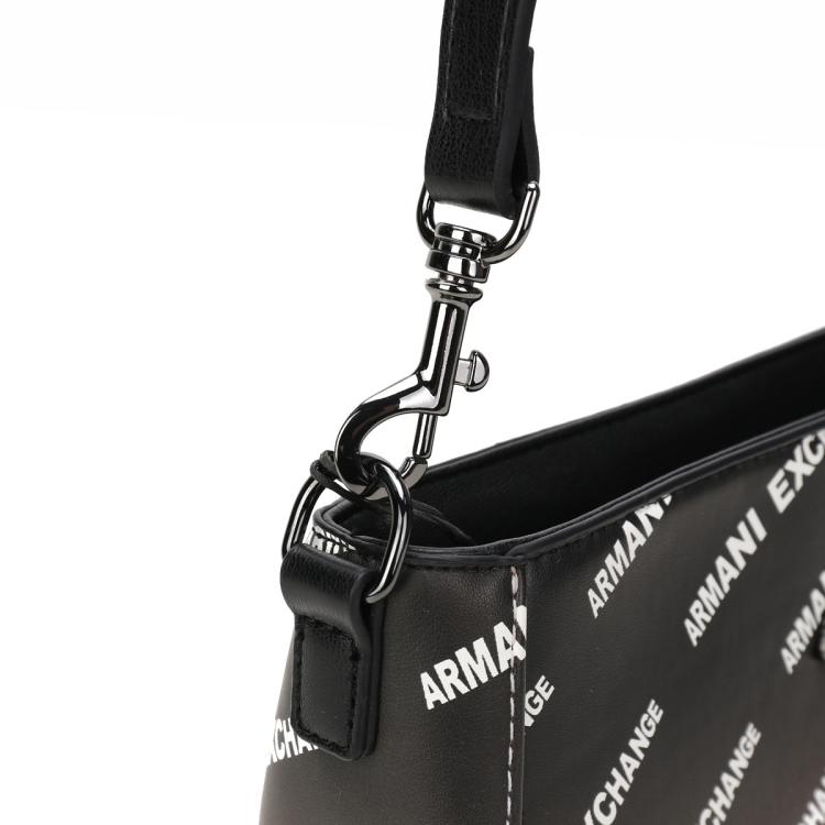 Armani Exchange 女士时尚气质logo高级感撞色腋下包手提单肩包 In Black