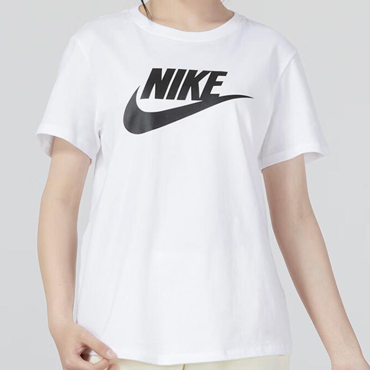 Nike 大logo 舒适休闲 女式短袖t恤 In White