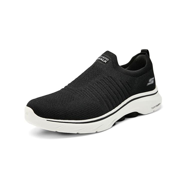 Skechers 斯凯奇 【轻质缓震回弹】男鞋健步鞋一脚蹬轻便休闲鞋徒步鞋低帮春夏季 In Black