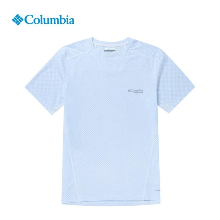 Columbia 户外男子吸湿降温透气圆领运动短袖t恤 In Blue