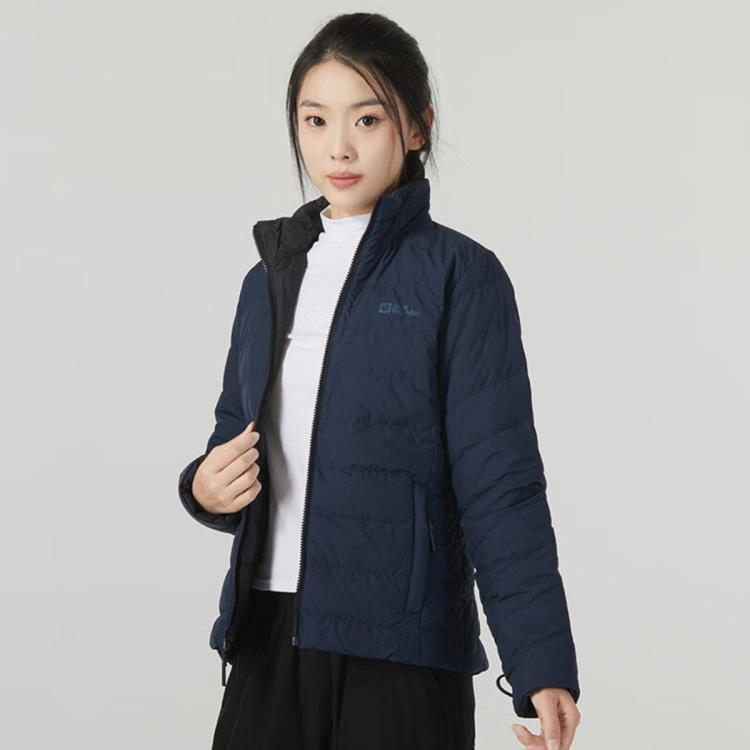 Jack Wolfskin 狼爪秋冬女式户外运动休闲双面穿保暖羽绒服 In Blue