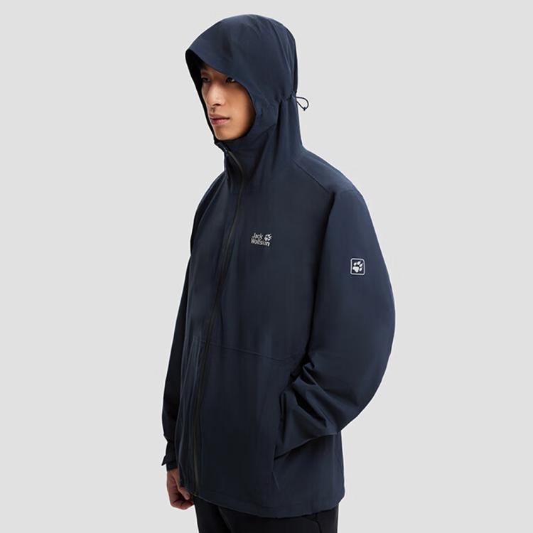 Jack Wolfskin 狼爪冲锋衣男式户外运动休闲防风防泼水夹克外套 In Blue