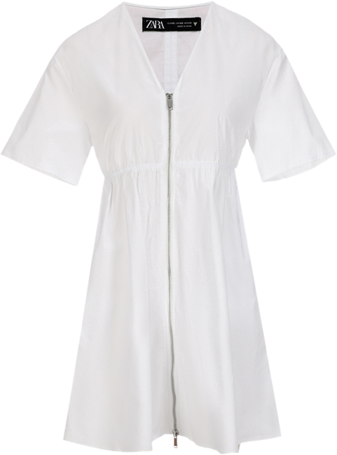 ZARA Ħ�Ǽ�Լ�³���ͷ�紿ɫ����V�����A��С��ȹ���¶�ȹ