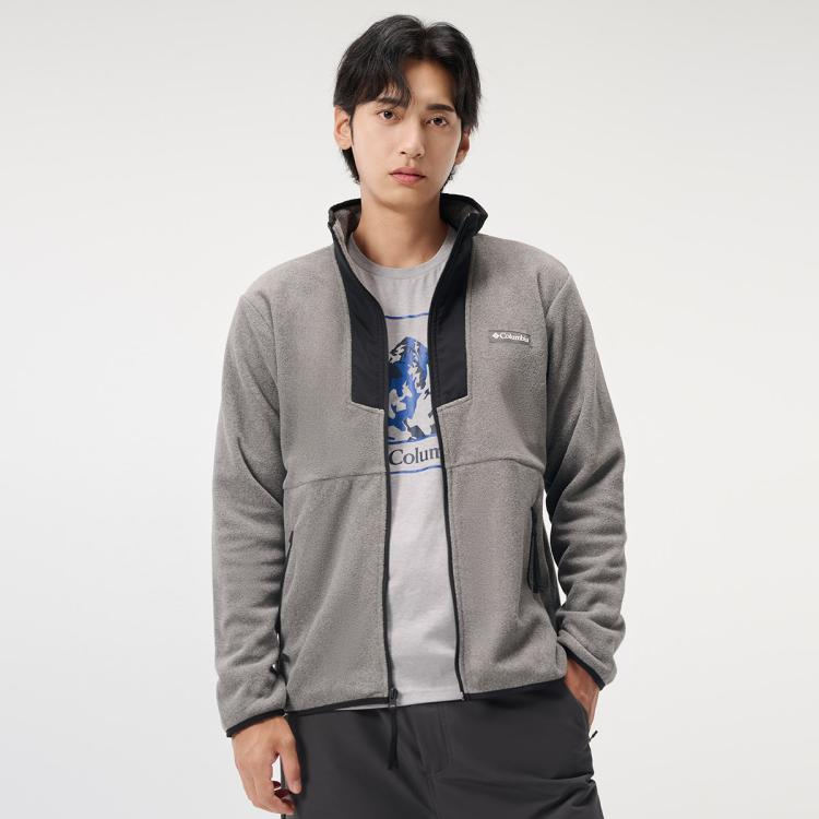 Columbia 秋冬户外男士保暖抓绒服 In Gray