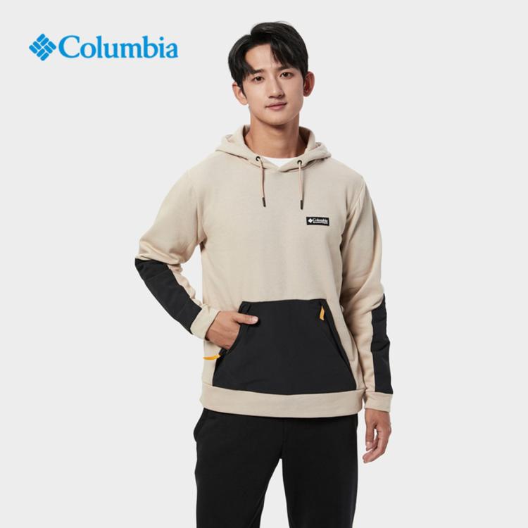 Columbia 户外男子复古icon时尚潮流加绒保暖连帽休闲卫衣 In Black