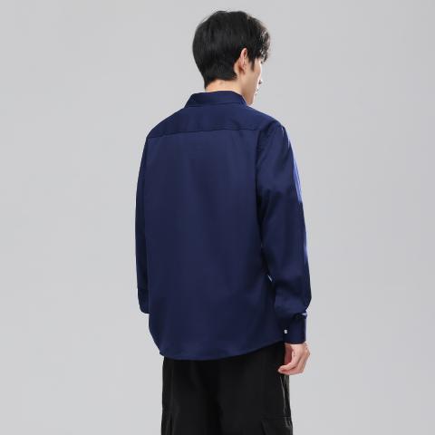 班尼路 男款衬衫春秋上衣爆款时尚潮流简约宽松舒适百搭休闲上衣长袖衬衫 图片 8