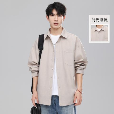 班尼路 男款衬衫春秋上衣新款时尚潮流简约宽松舒适百搭休闲男士上衣衬衫 图片 2