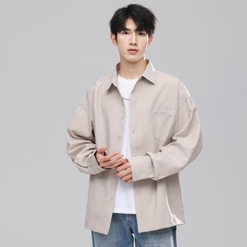 班尼路 男款衬衫春秋上衣新款时尚潮流简约宽松舒适百搭休闲男士上衣衬衫 图片 5