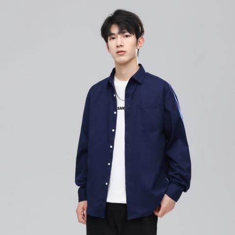 班尼路 男款衬衫春秋上衣爆款时尚潮流简约宽松舒适百搭休闲上衣长袖衬衫 图片 3