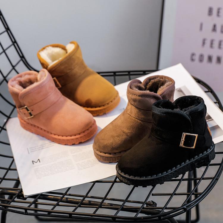 回力 冬季爆款童鞋儿童加绒保暖雪地靴男女童长绒棉鞋大小童短靴