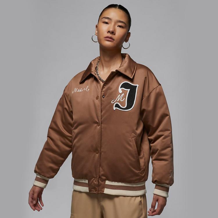 Jordan 乔丹冬季女装varsity女士女式棉衣时尚百搭棉服 In Brown