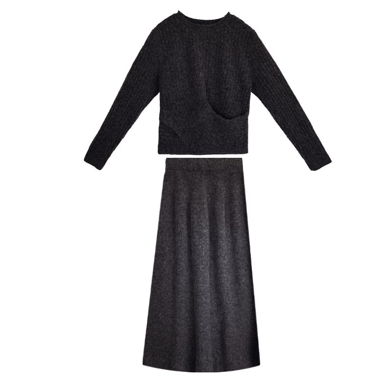 ����· ʱ�������֯��ȹŮ�ﶬ���ʸ߼���Ůװ��װ����ë����֯ȹ������