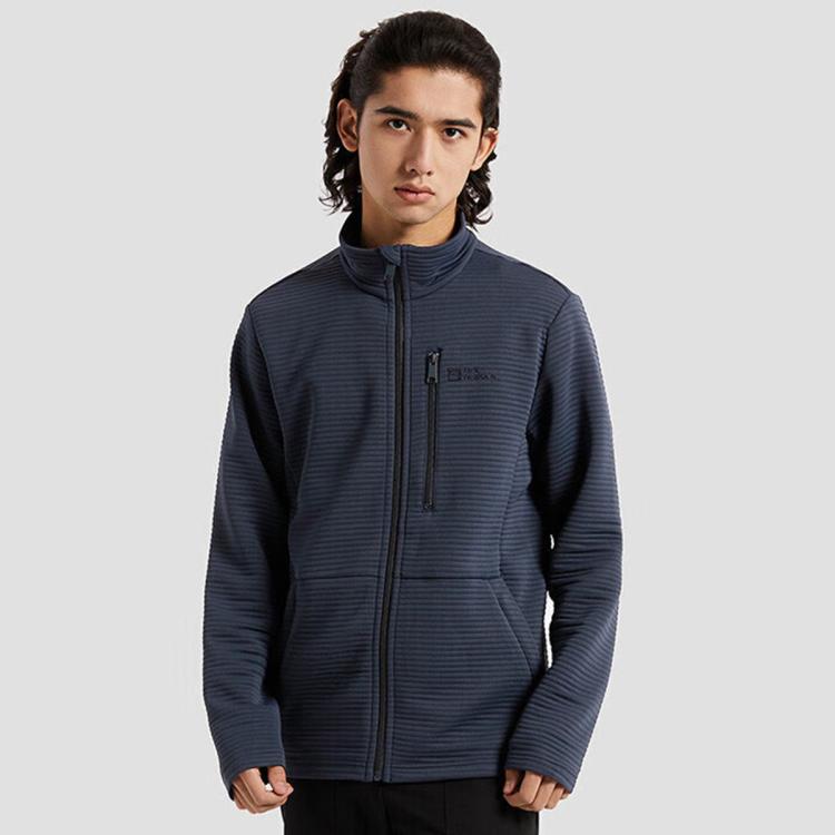 Jack Wolfskin 狼爪春夏男式户外运动休闲保暖抓绒衣 In Blue