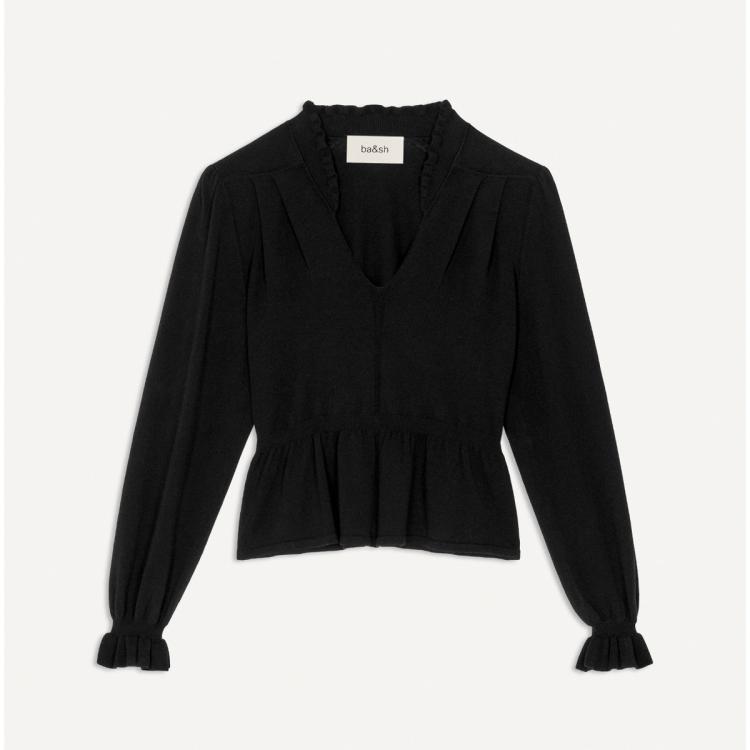 Ba&sh 女式带垫肩收腰气质时尚潮流针织套头衫