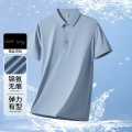 德尔惠 冰皮裸感冰丝无痕工艺运动Polo衫男秋季男式商务休闲短袖