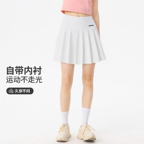 德尔惠 运动短裙女百褶裙收紧腰网球裙裤户外运动防走光A字裙瑜伽裙女 图片 1
