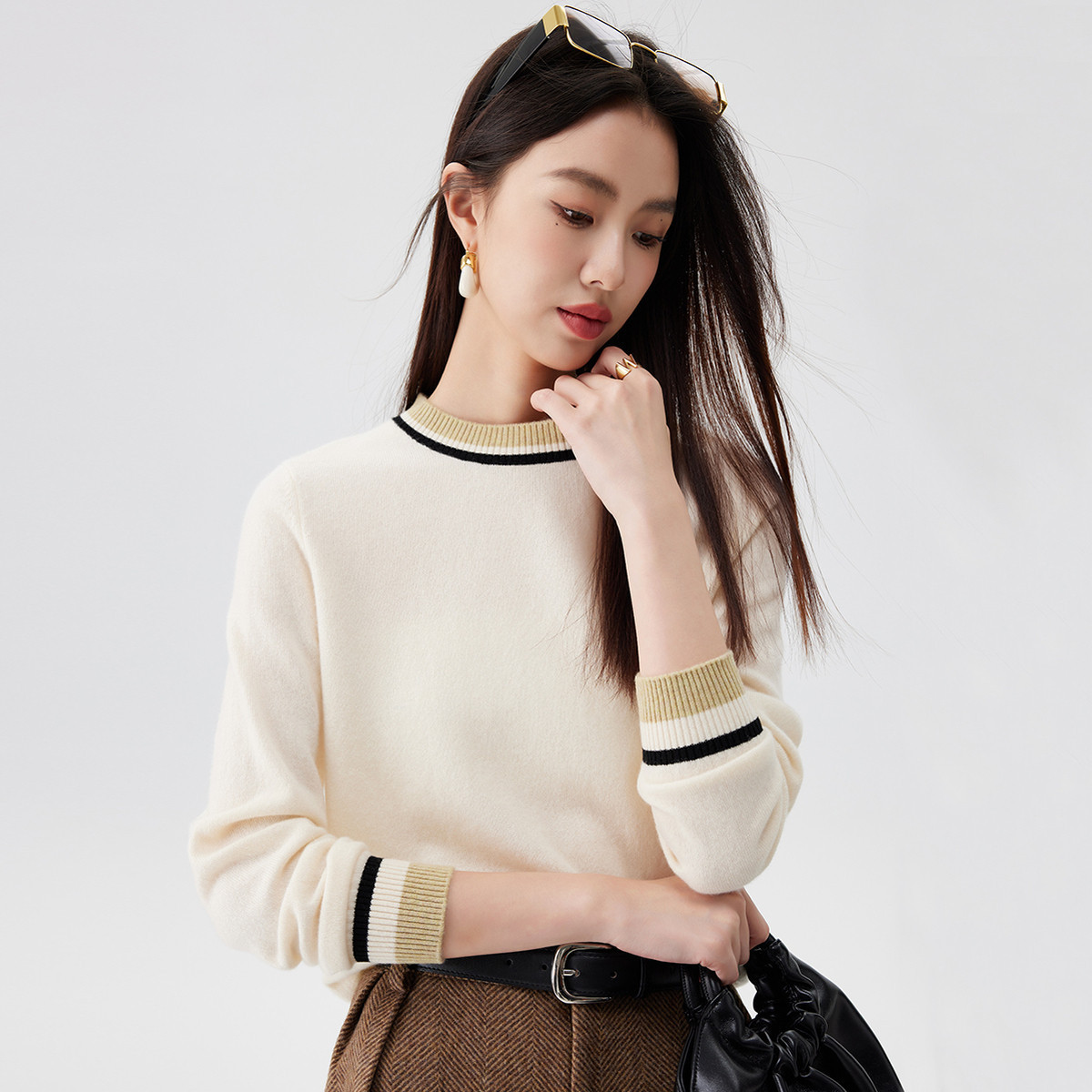 ���� ����ƴɫ 100%ɽ����Բ��ë�� Ů�� ��Ŵ������