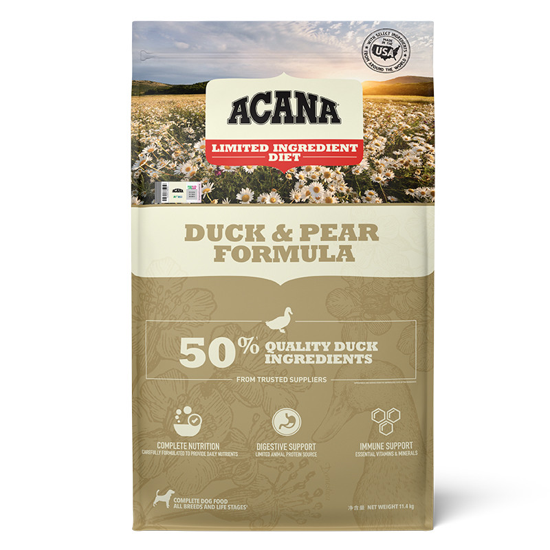 ACANA 爱肯拿鸭肉梨进口犬粮无谷低敏清火成犬粮2kg