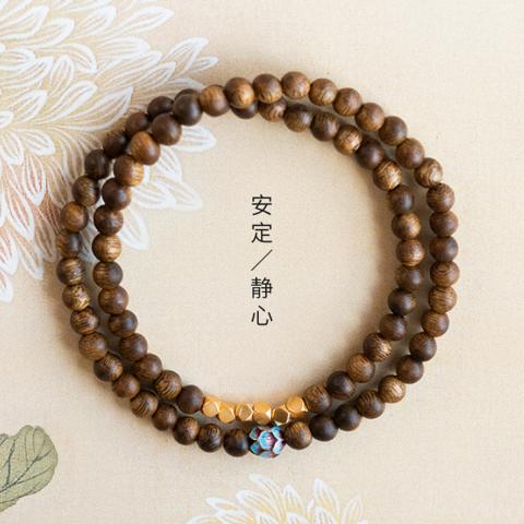 诺米美物 莲花沉香手串女生日礼物檀香木质沉香双圈檀木情绪稳定沉香木手链 图片 5