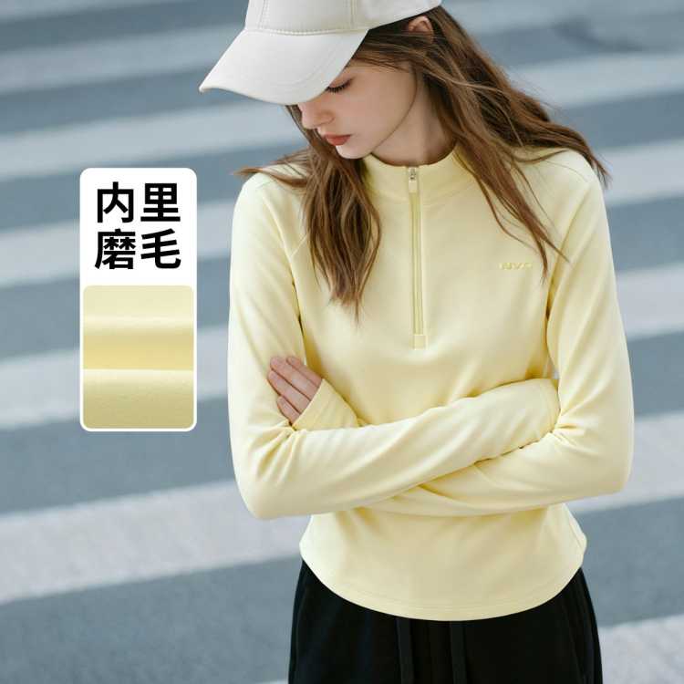 NAVIGARE 【抑菌抗静电】意大利小帆船 秋冬运动休闲保暖半开领领运动卫女