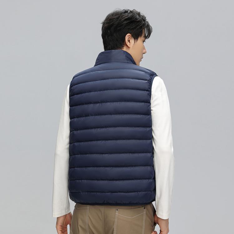 鸭鸭 冬季休闲保暖轻薄柔软外穿羽绒背心男士立领马夹男