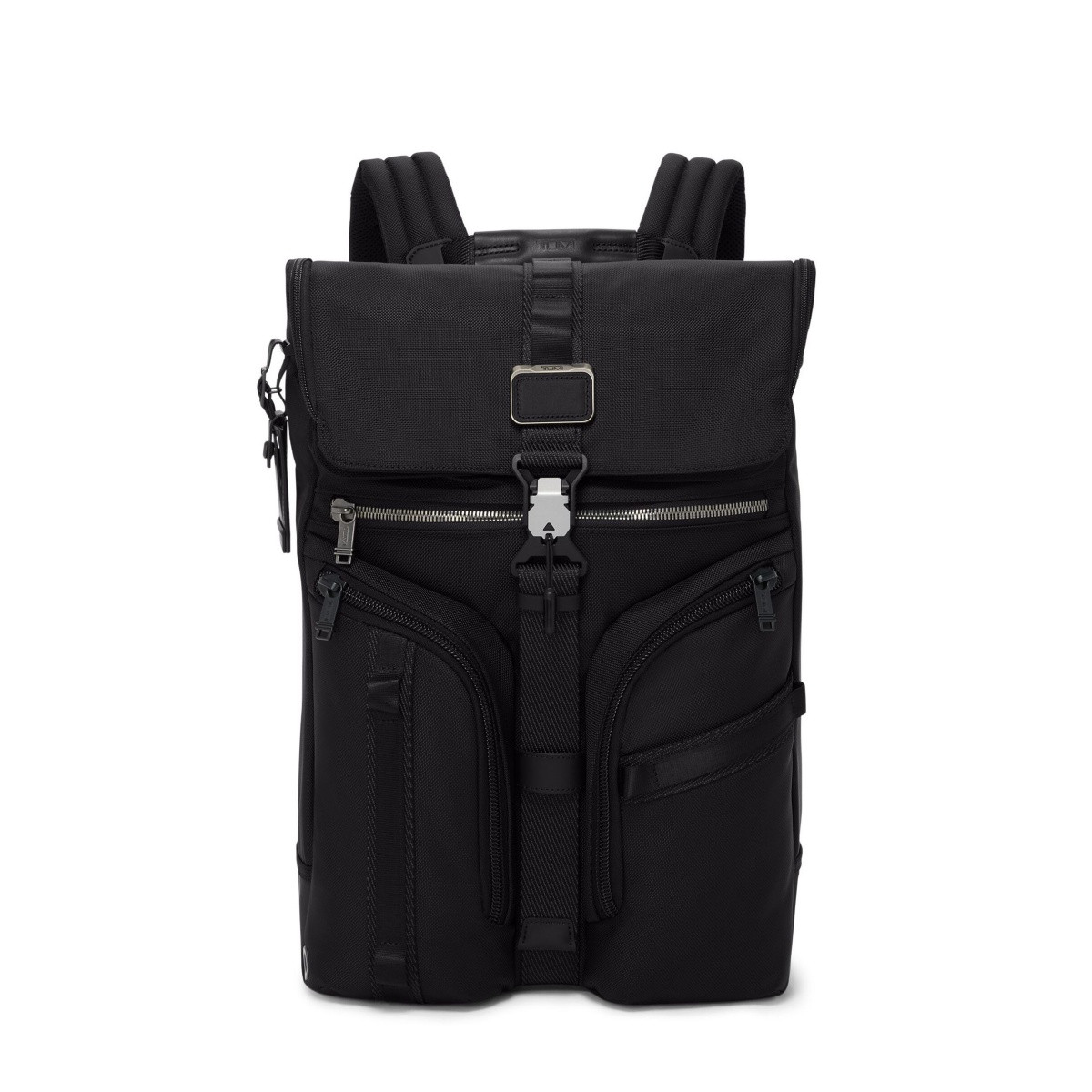 TUMI 品牌徽标翻盖设计 双肩包 男女同款