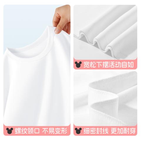 迪士尼 女童短袖T恤夏季薄款2025款纯棉半袖夏装洋气童装宽松上衣 图片 5