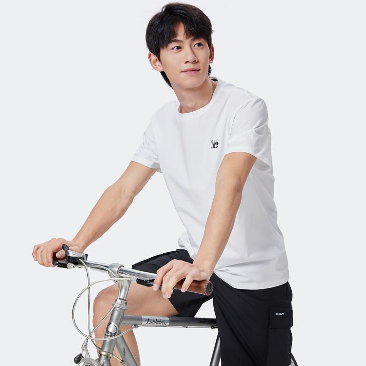 骆驼 2026夏季速干轻薄透气纯色圆领短袖t恤男t恤女情侣款