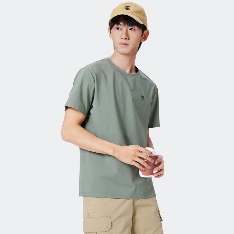 骆驼 2026夏季速干轻薄透气纯色圆领短袖t恤男t恤女情侣款