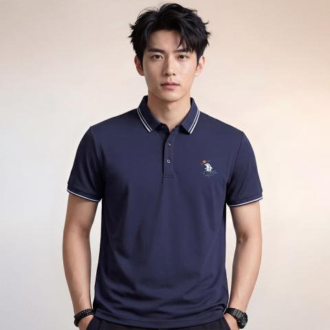 班尼路 【日常通勤】短袖POLO衫男26年夏季宽松纯色翻领设计T恤男 图片 1