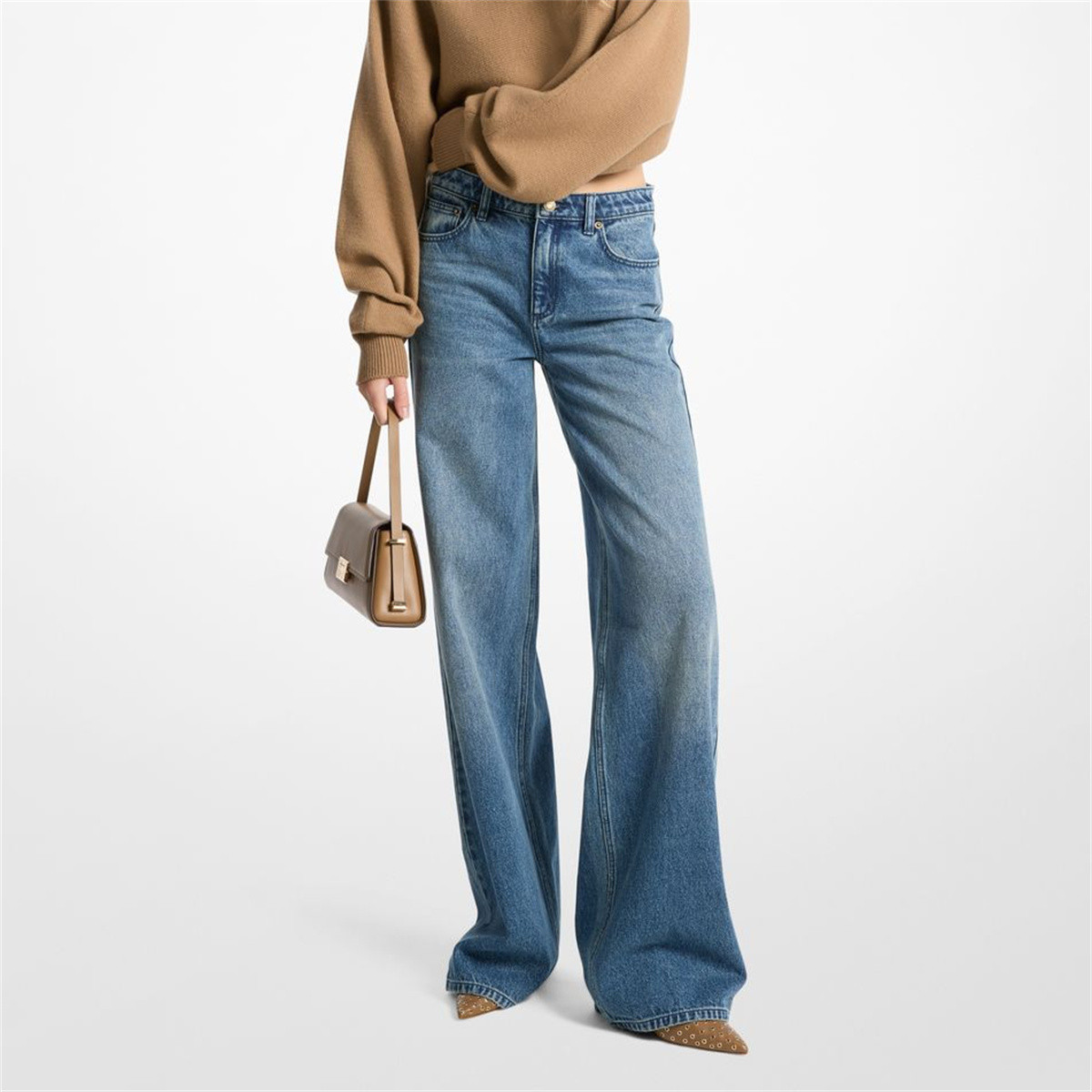 MICHAEL KORS 【100%棉】女式春夏日常休闲百搭牛仔阔腿裤