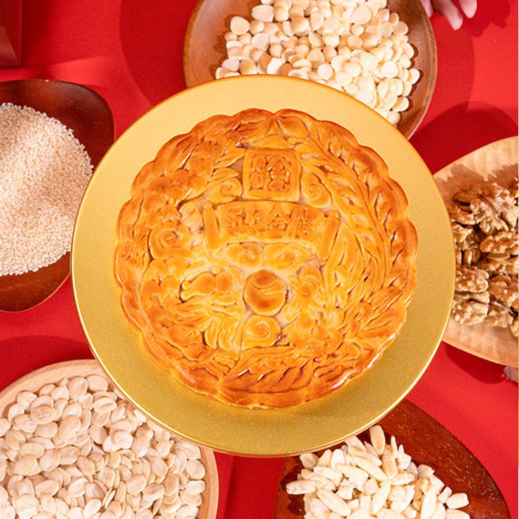金九月饼 【自营】广式火腿五仁大饼特色中秋月饼送礼礼盒装1000g