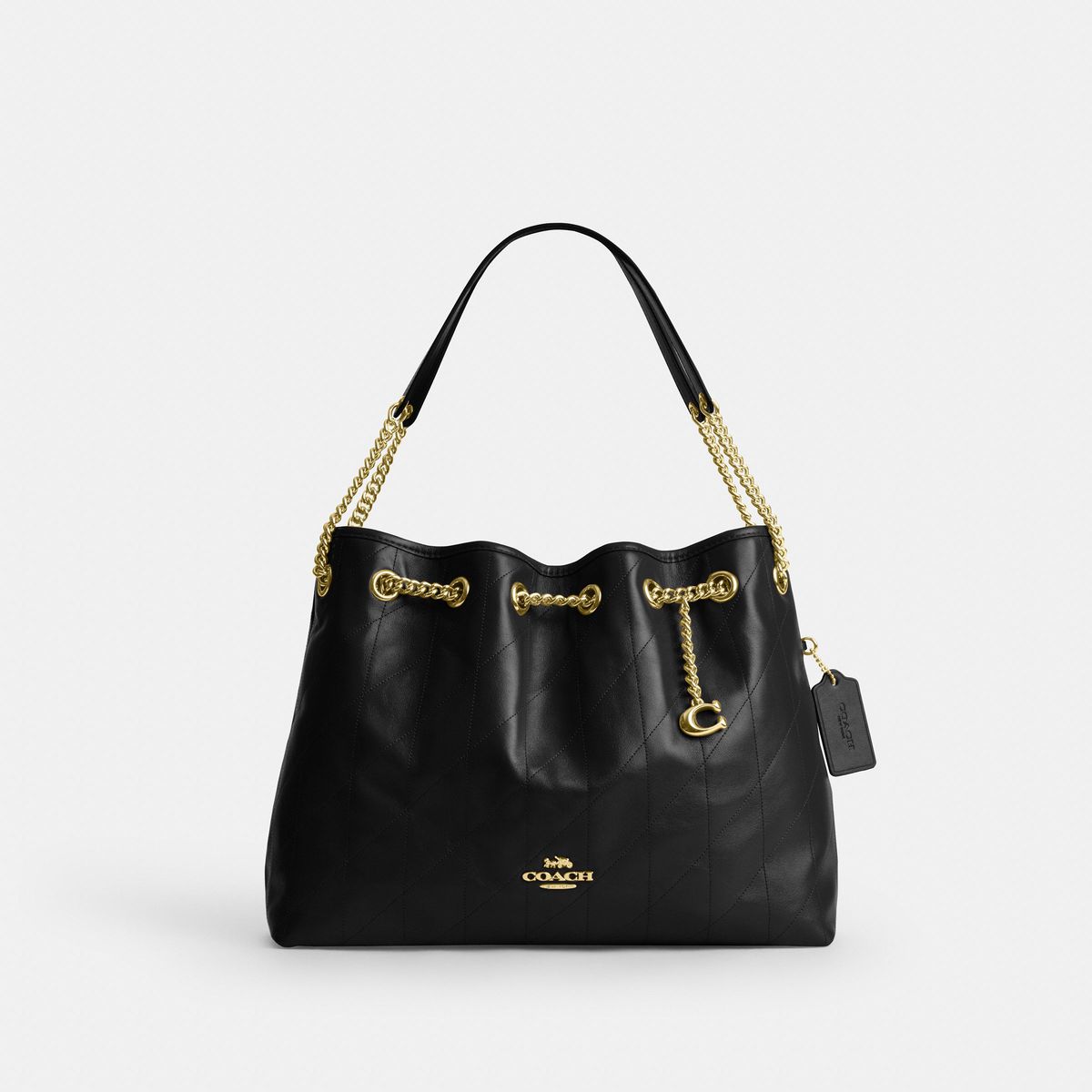 COACH 【全国联保】蔻驰 EVELYN系列绗缝细节和挂件装饰单肩手提托特包