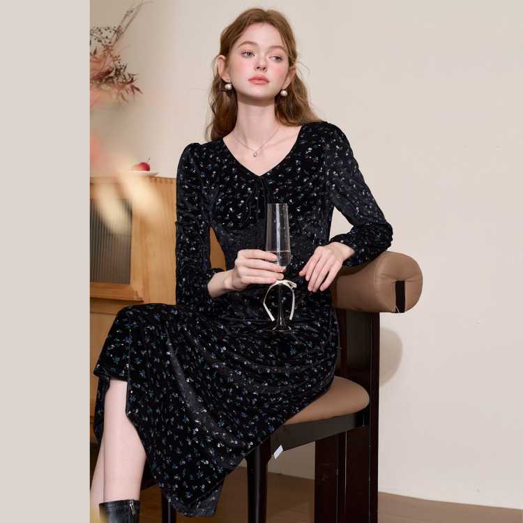 ��ʽ�������ʸ߼��л��ߺڵ��黨ȹŮ����������������ȹ �ʺ�37-38 189Ԫ