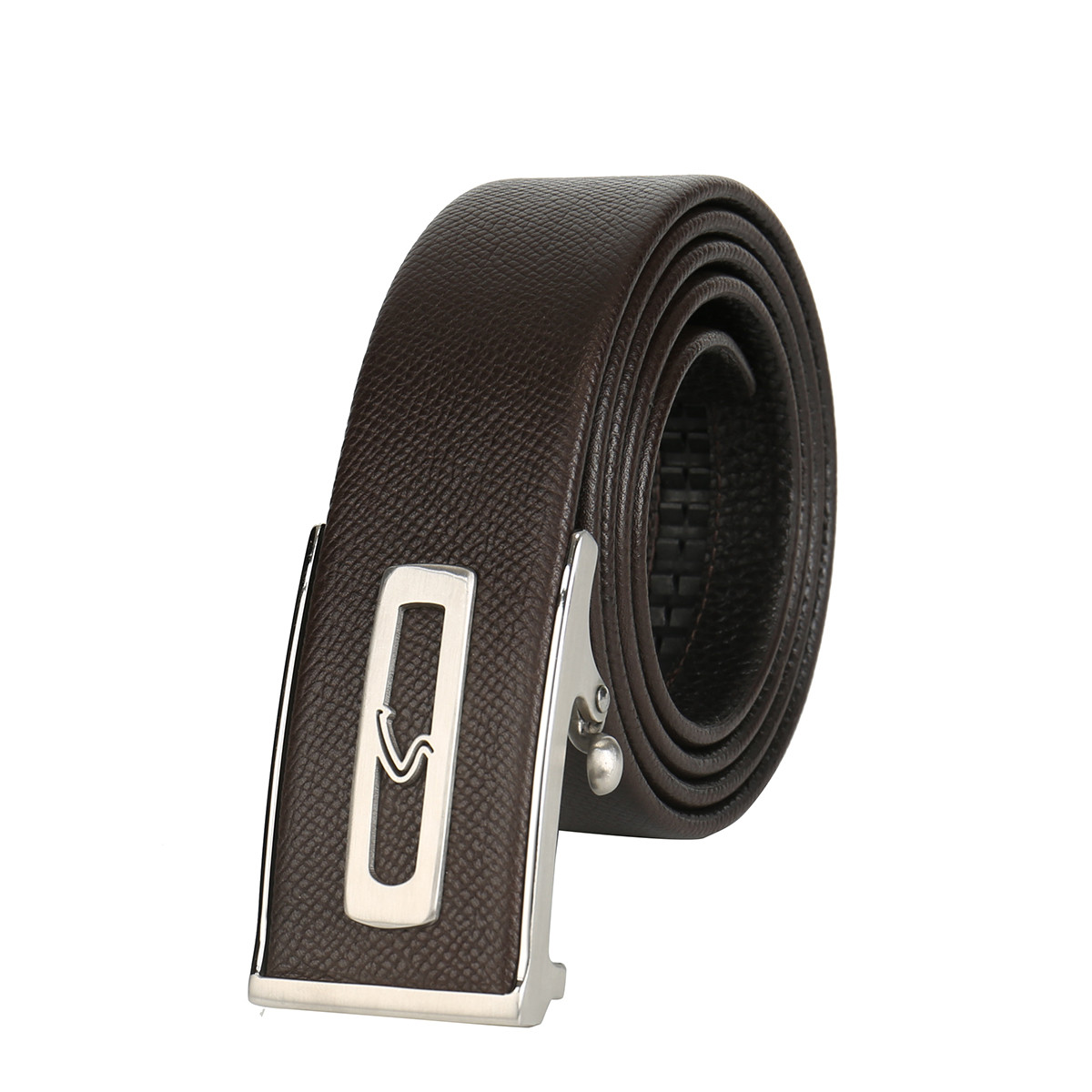 沙驰satchi 时尚新款真皮皮带商务自动扣腰带 啡色 1050-1350mm随机发